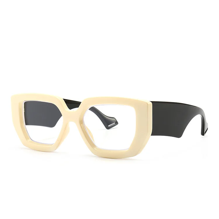 2022 Thick Optical Eyewear Glasses Frame vintage retro Blue Light Filter eyeglasses Polygonal personality optical glasses frame