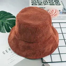 High Quality Solid Color Plain Blank Fisherman Hats Custom Logo Embroidery Corduroy Bucket Hats