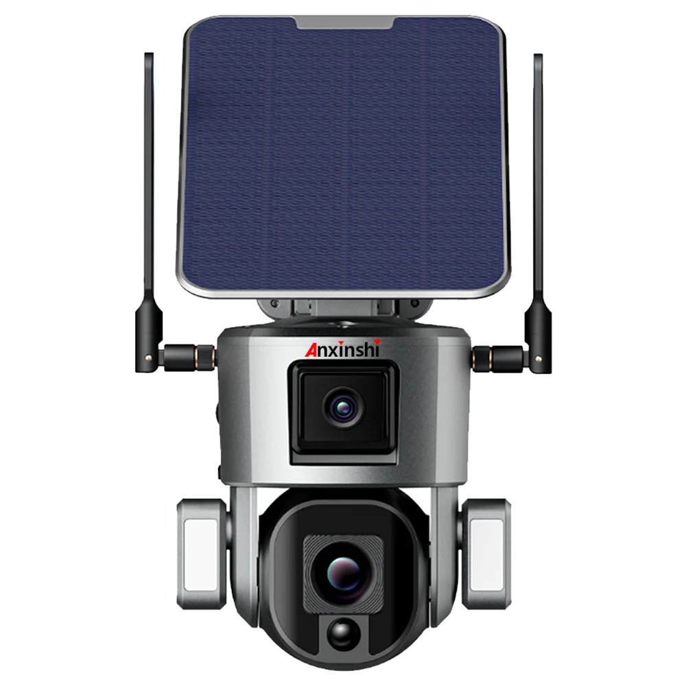 Anxinshi super 4k 10x оптическая камера высокого разрешения с двойным объективом 8 Мп ip ptz цилиндрическая 4G Солнечная