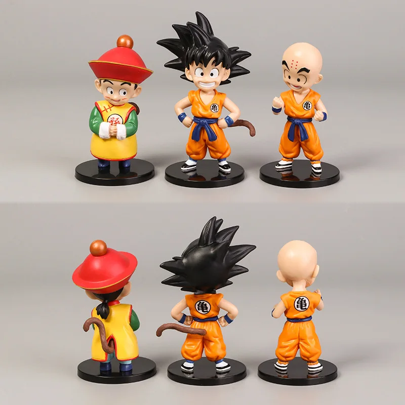 6 pcs dragon Ball cartoon hand toy Sun Wukong doll Vegeta model decoration pieces 3D