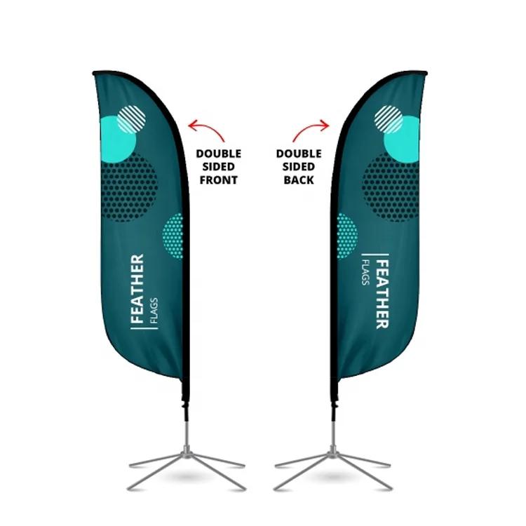 Free Samples Custom Print Soccer Roadside Outdoor Promotional Solid Orange Advertising Flying Banners Feather Flag