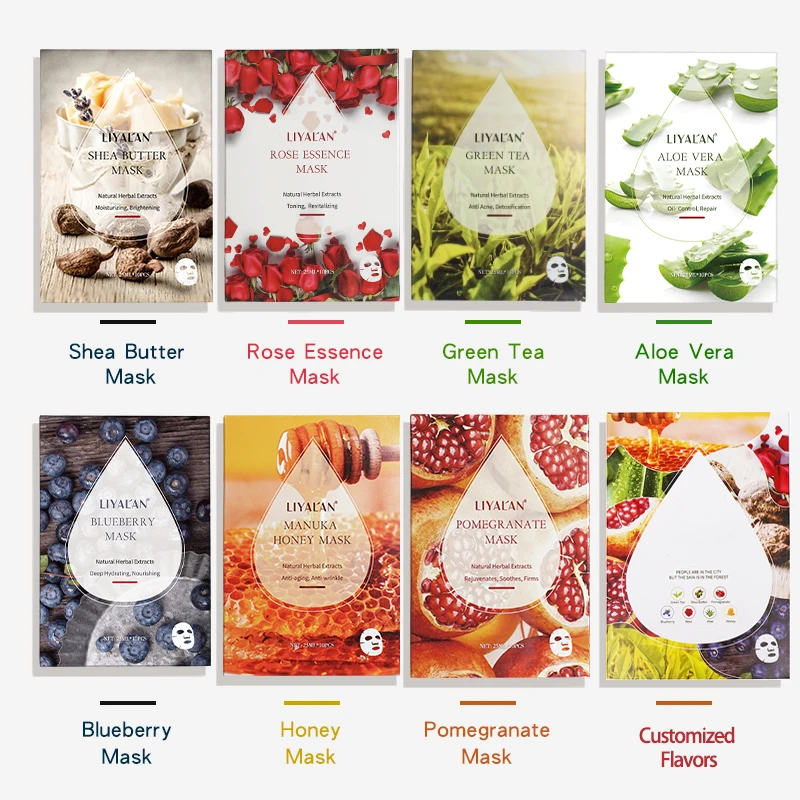 Mascarillasl Facial Skin Fruit Extract Sheetmask Hydrating Whitening Vegan Mascarillas Face Sheet Mask