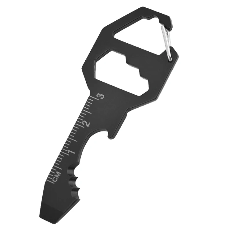 black electroplate multipurpose stainless steel metal EDC tool  keychain