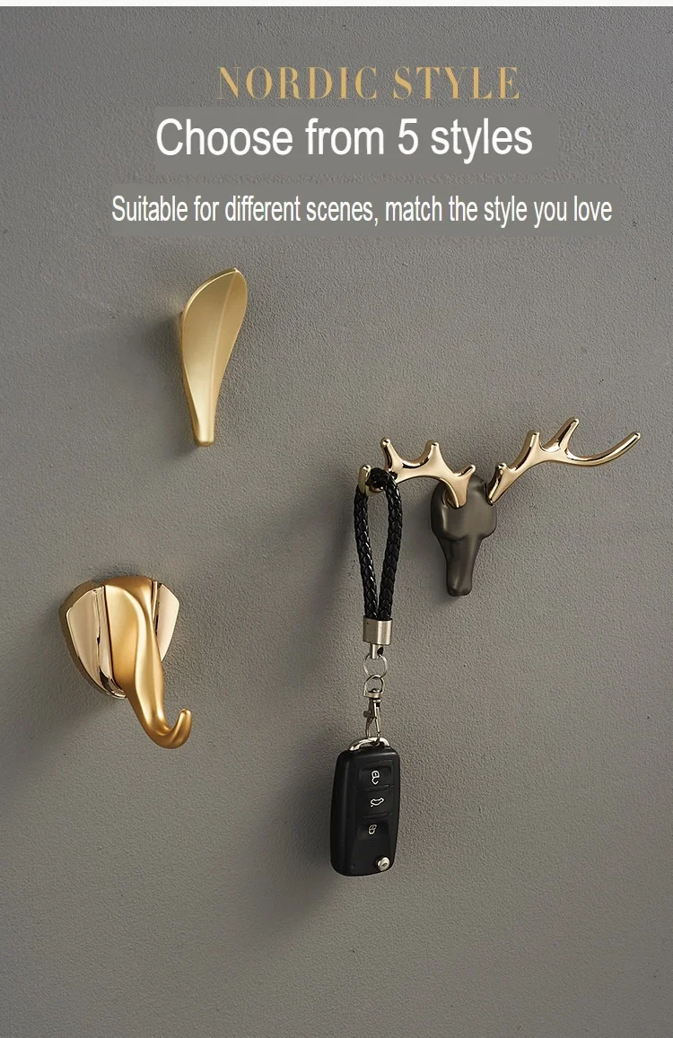 Wall Hook Creative Hook Hanger for Entrance Door Back Multifunction Key Holder Clothes Hanging Hook Towel Rack Home Supplies