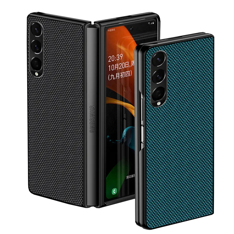 Чехол для Samsung Galaxy Z Fold 3 5G, нейлоновая оплетка с узором, текстура, полная Защита, Чехол для Galaxy Z Fold 2 Fold2 / z flip 3
