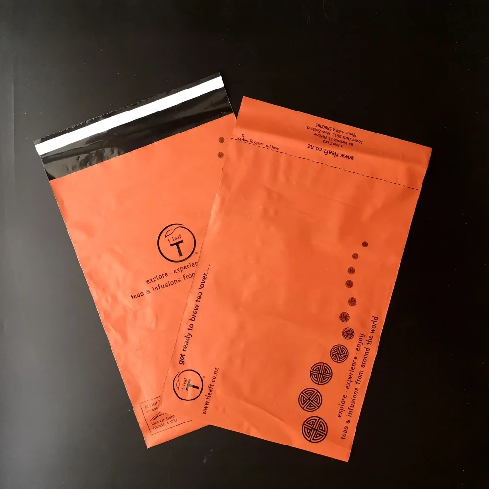 custom light pink shiny color plastic mailing bag factory wholesale poly shipping envelope packaging for clothing