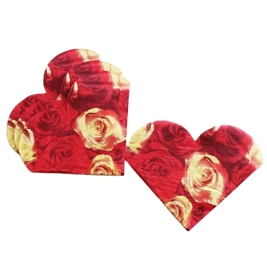 20 count Heart shape decoupage paper napkin for sale