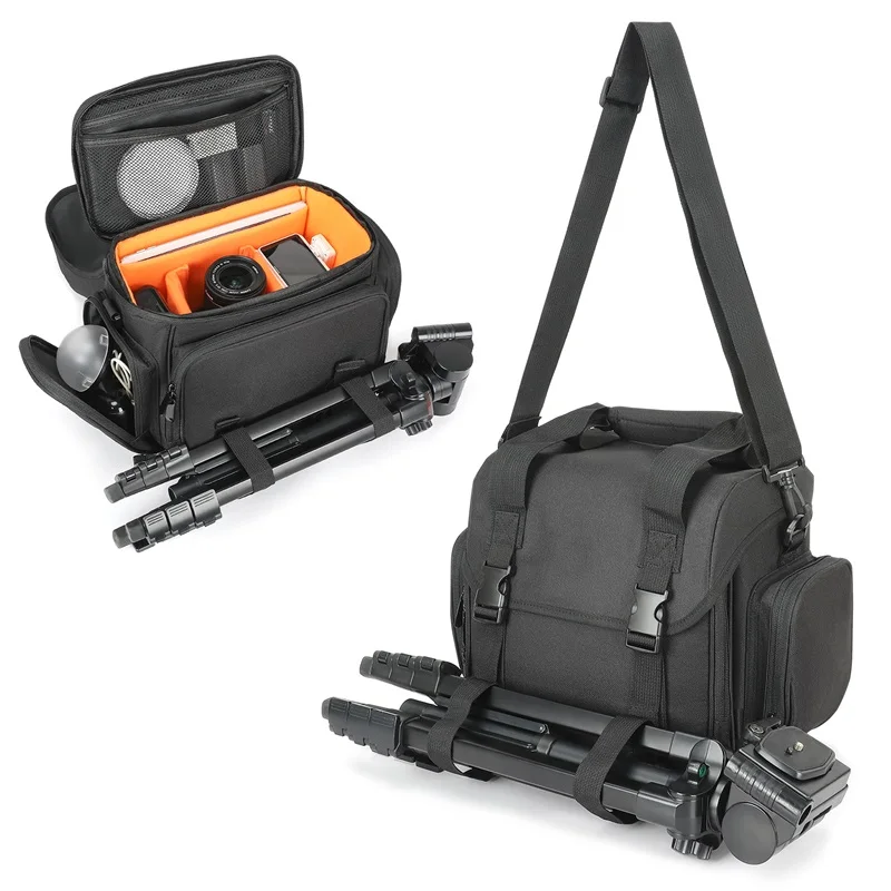Custom Waterproof Camera Case Camera Camera Sling Bag With Tripod Holder For photographers-Black