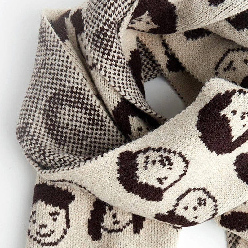 Custom Scarf Mens jacquard Printing Logo Cotton Polyester Luxury Cashmere Knit Wool Scarfs For Women