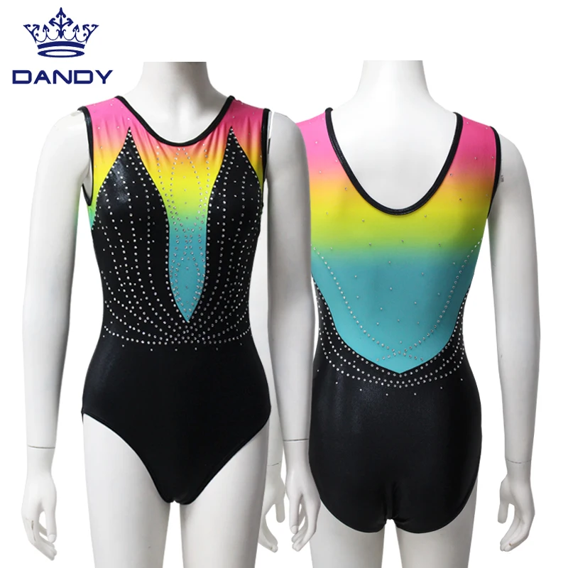 Custom performance apparel womens dance leotard sleeveless gymnastic clothes