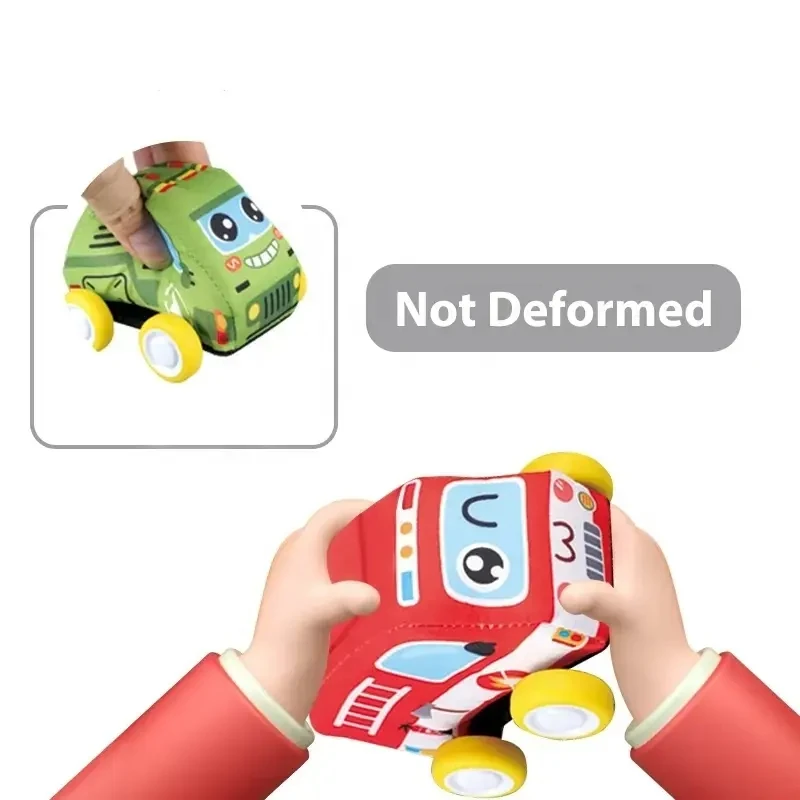 Hot Sale Early Educational Cartoon Cloth Pullback Car Baby Crawling Carpet Soft Toy Set Game Mat For Baby