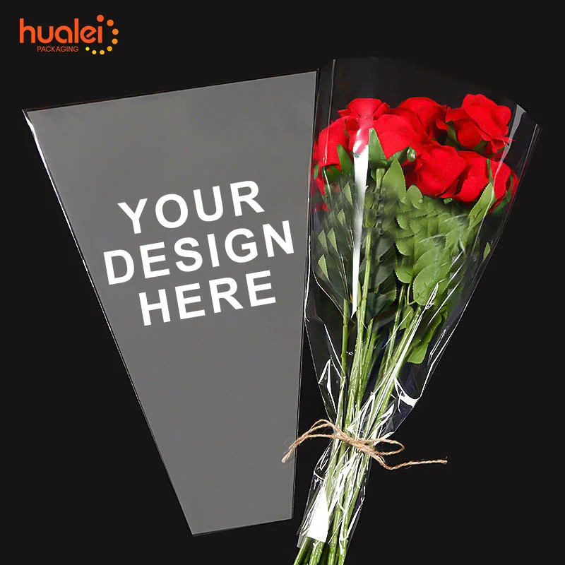 Plastic Bopp Wrapping Packing Bag Bouquets Pot Flower Sleeves Clear Package with Air Hole Rose Hibiscus Wrapping Packing Bag