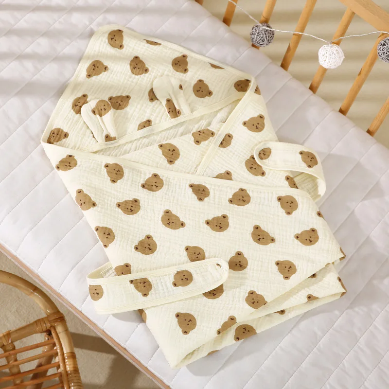Toddler four layers pattern Blanket Bath Towel for Kids hoodie Blanket Newborn Towel Hoodie Swaddle Blankets With Cap For Kids
