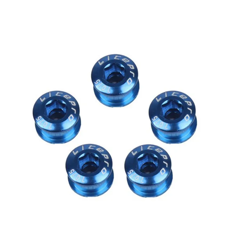 Aluminum Alloy Single Speed Bicycle Chain Sprocket Screws 6.5MM Chain Ring Bolts Fit for Road Bike, Mountain Bike, BMX, MTB Bike