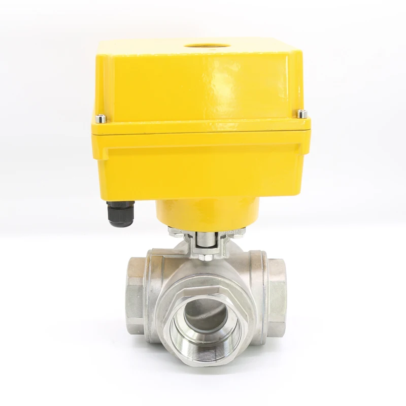 TKFM High platform stainless steel four 4 way screw electric pneumatic ball valve