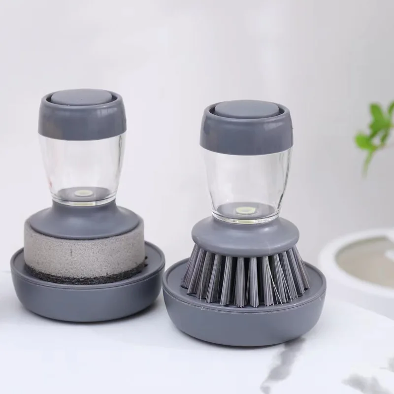 Automatic Liquid Dispenser Cleaner Palm Sponge Dish Cleaning Brush Pot Dishwashing Brush Kitchen Soap Dispenser Brush