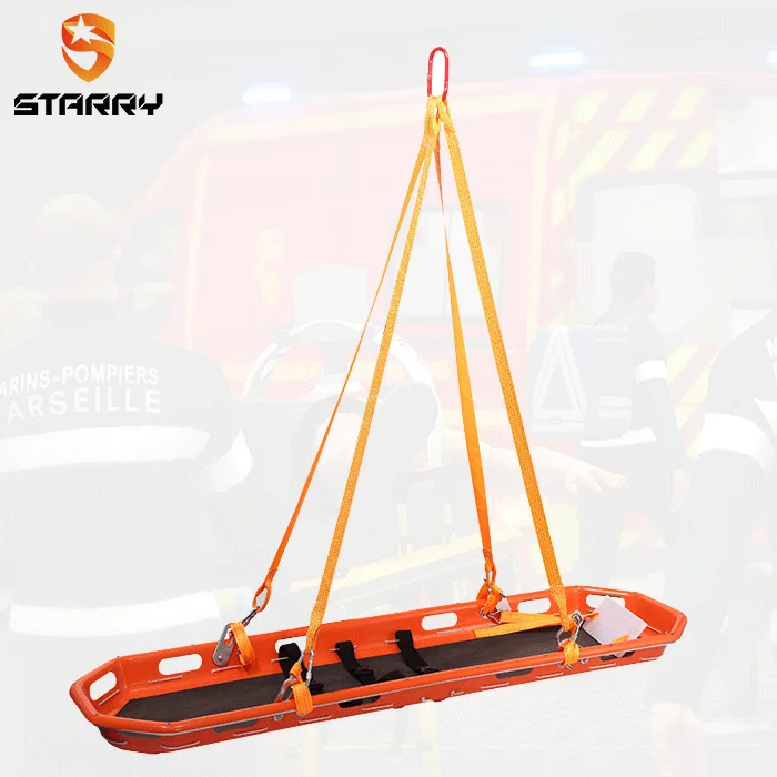 Reliable Quality Orange HDPE Plastic Medical Emergency Rescue Helicopter Basket Stretcher For Patient