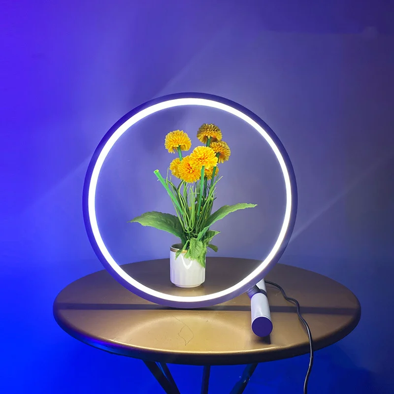 Color Changing Table Lamp  RGB Ring Table Lamp Remote Control Dimmable LED Table Lamp Suitable for Bedroom Gaming
