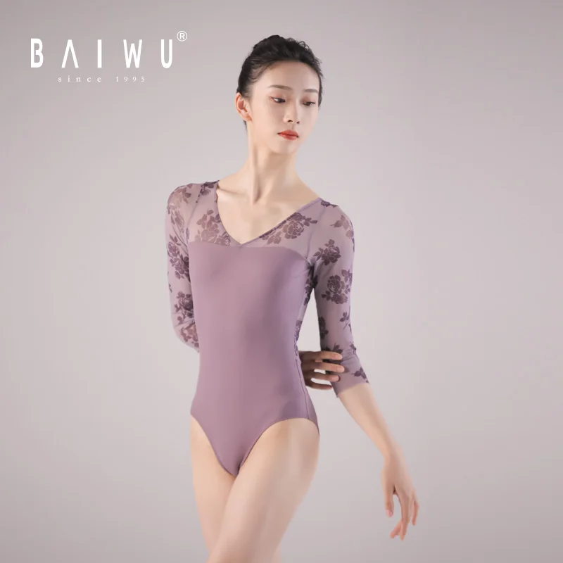121141056 Baiwu Leotards Ballet Dance In Training Dancewear Women