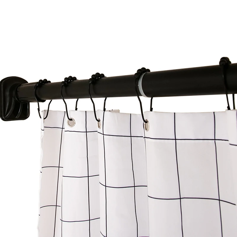 Punch Free Extendable Clothes Drying Pole Stainless Steel Shower Curtain Rod Retractable Spring Tension Curtain Rod for Bathroom