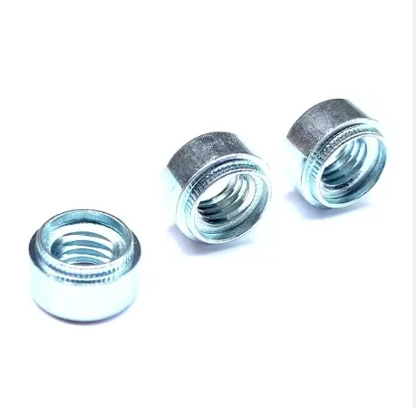 Zinc blue and white plated round serrated rivet bushing nuts processing machines