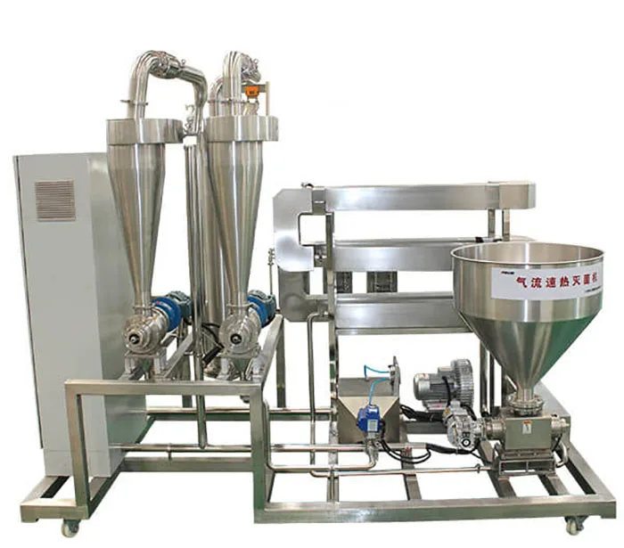 powder instantaneous sterilizer industrial short time sterilizing machine UHT instant Sterilizer for mushroom chili powder