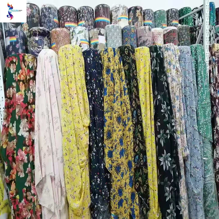 Красивая ткань из полиэстера и шифона с жемчужным принтом