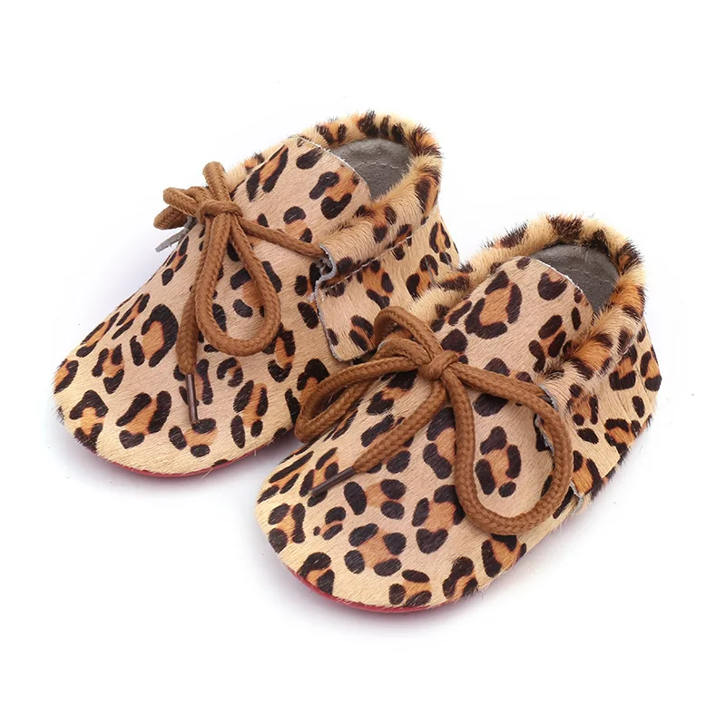 
Hot Selling Unisex Lace Up Leopard Boys Walking Shoes Casual Girls Soft Sole Walker Baby Shoes for 0-24M 