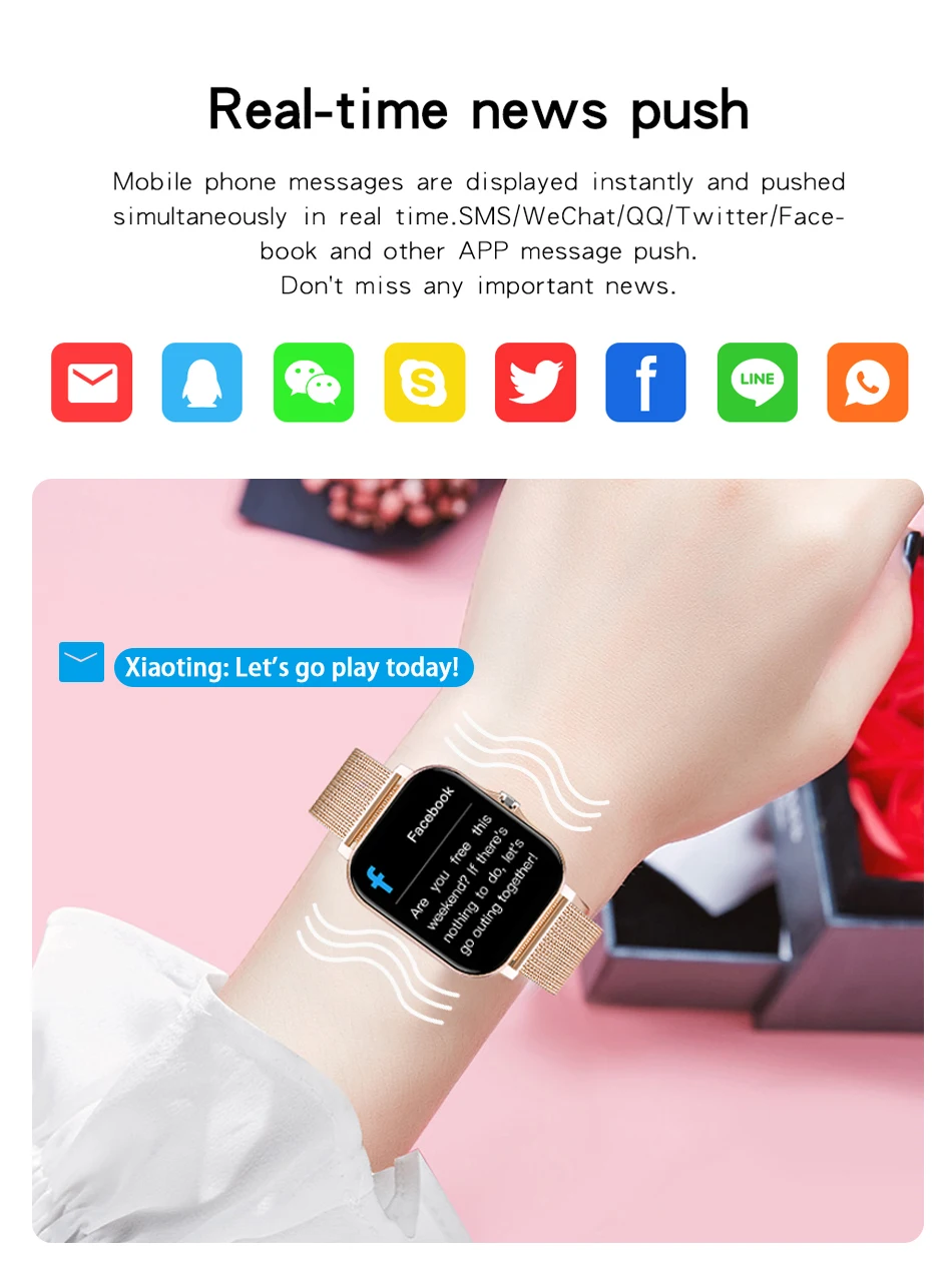 Full Touch Sport Smart Watches Heart Rate Fitness Tracker BT Call Q13 Y13 Smartwatch Wristwatch Smart Watch Men Women