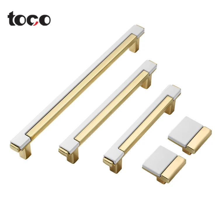 Toco morden cabinet hardware solid handle ZINC furniture door handle drawer pull and knobs