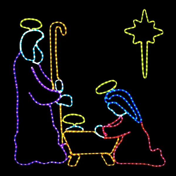 Wholesales Christmas Light Nativity Manger Scene Jesus Christ motif light Outdoor Decoracion