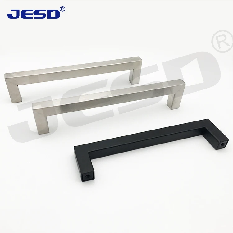 2023 New Style  Furniture Hardware Fittings Stainless Steel Square Shape Drawer Desk Handle Kitchen Cabinet Door Handles