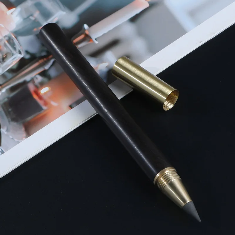 BECOL New Design No Need Sharpened Inkless Pencil Custom Logo Wood  Eternal Pencil With Screwed Cap for Students