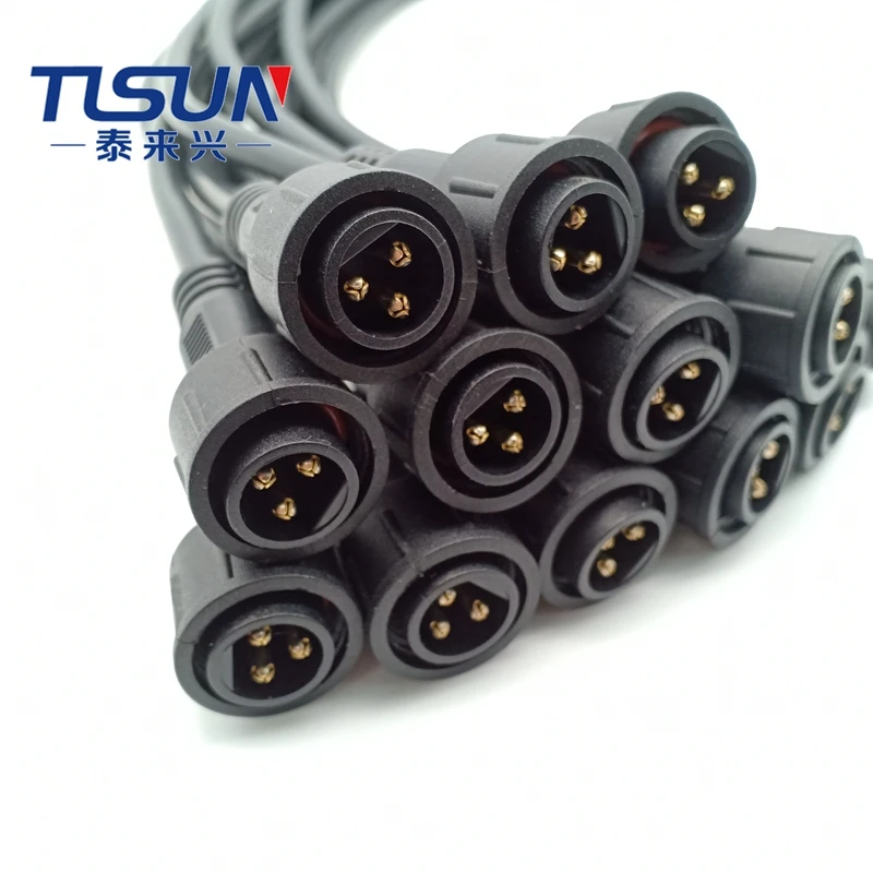 Водонепроницаемый Штекерный и гнездовой кабель 3x20awg 2517 3pin водонепроницаемый разъем