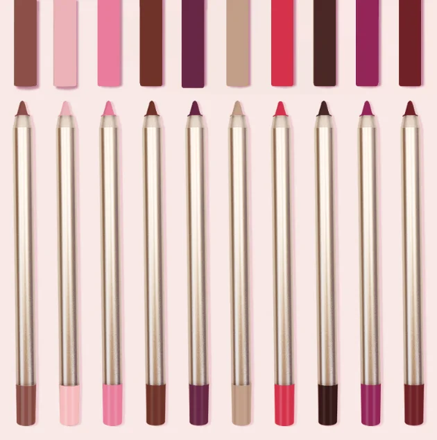 Long Lasting Waterproof Smudge Proof Transfer Proof Gel Lipliner Vegan Lip Liner gold creamy lipliner