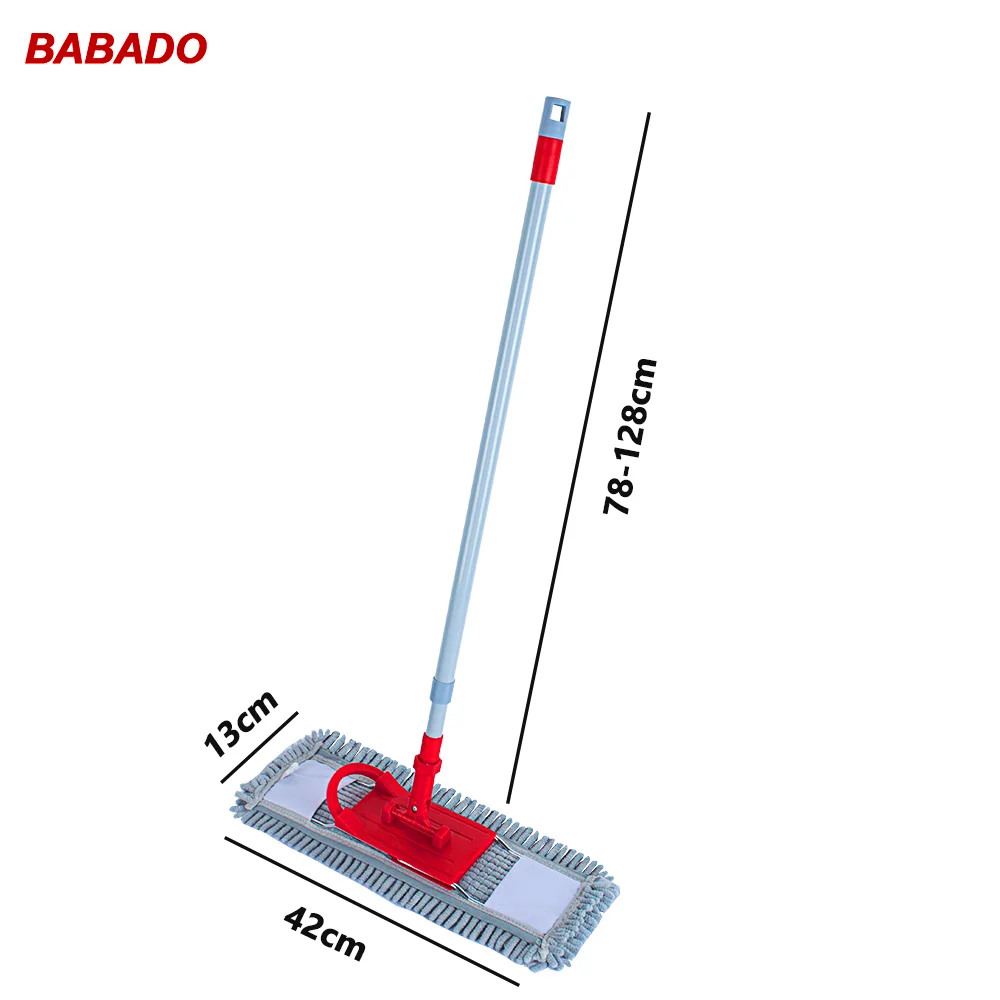 BABADO 40cm Hot Selling Chenille Dust Mop Smart Microfiber Flat Mop For Household Floor Cleaning