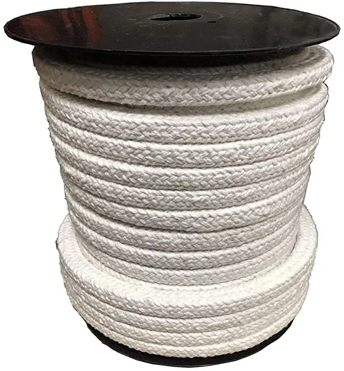 Fireproof ceramic Fiber square Round Braided Rope for Stove Door Sealing oven door sealing gasket rope with wire