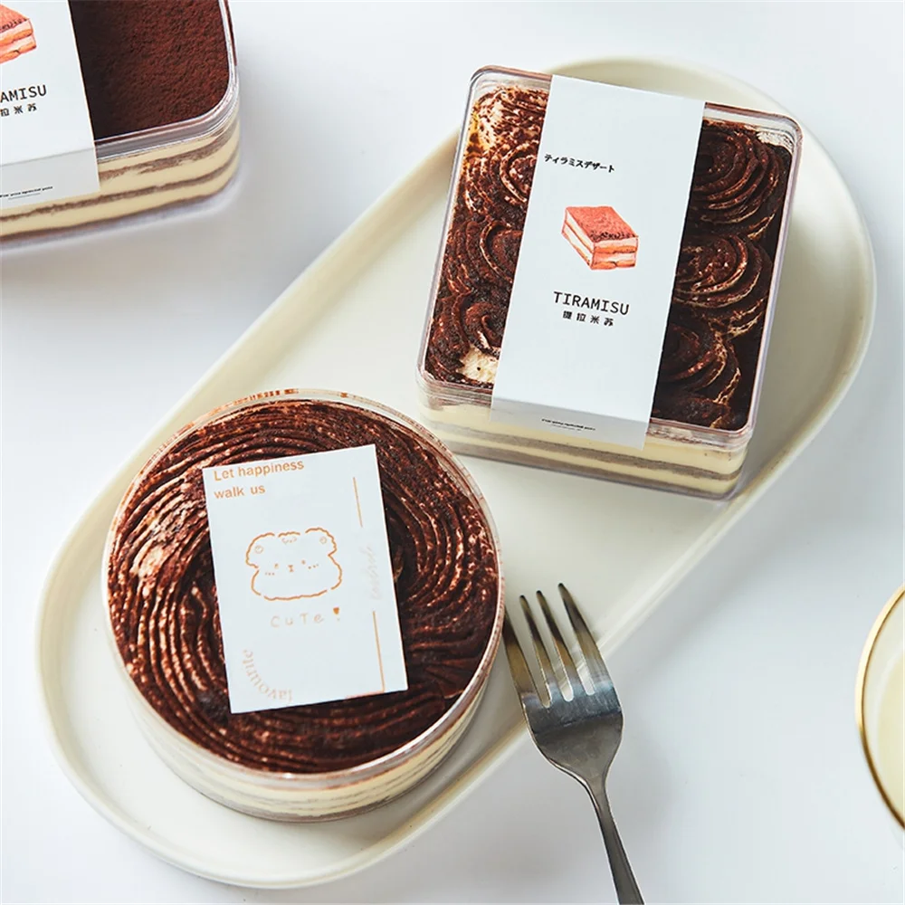 Custom Pet Clear Square Cake Dessert Packaging Box Transparent Food Container Plastic Tiramisu Box