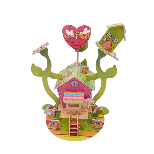 DIY 3d puzzle jigsaw assembling educational toy custom print jigsaw puzzle new toys for kids happy family doll house