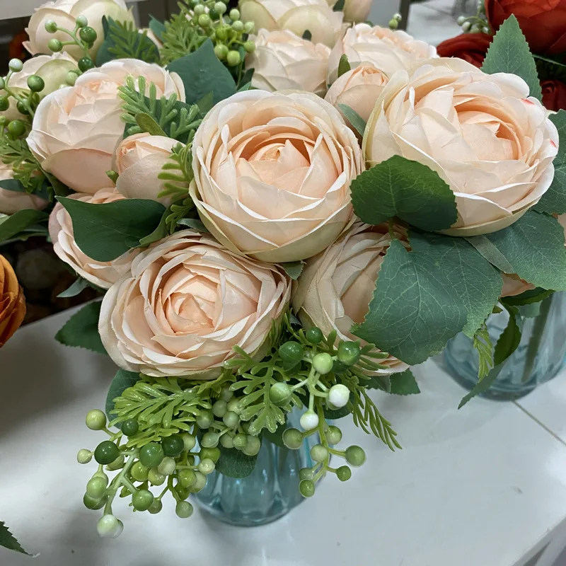 IFG New Arrival 11 Branches Camellia Rose Artificial Flower for Wedding Party Home Decor