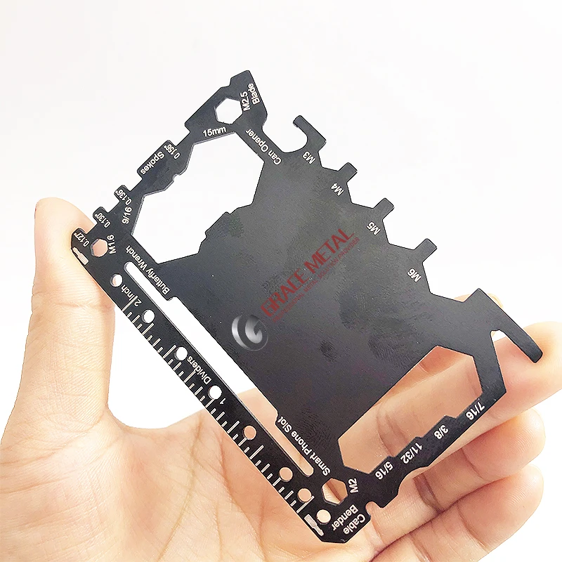 Survival Kit Pouch Swiss Army Multitool Stainless Steel Business Card Multi Tool