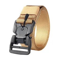 Genuine Tactical Belt Quick Release Magnetic Buckle Military Belt Soft Real Nylon Sports Accessories men and women belt