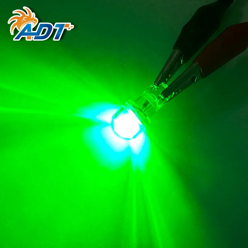 ADT Transparent base insert t10 194 #555 2Leds 5630SMD clear ac dc led 6.3 volt Pinball Machine LED Lamps Green