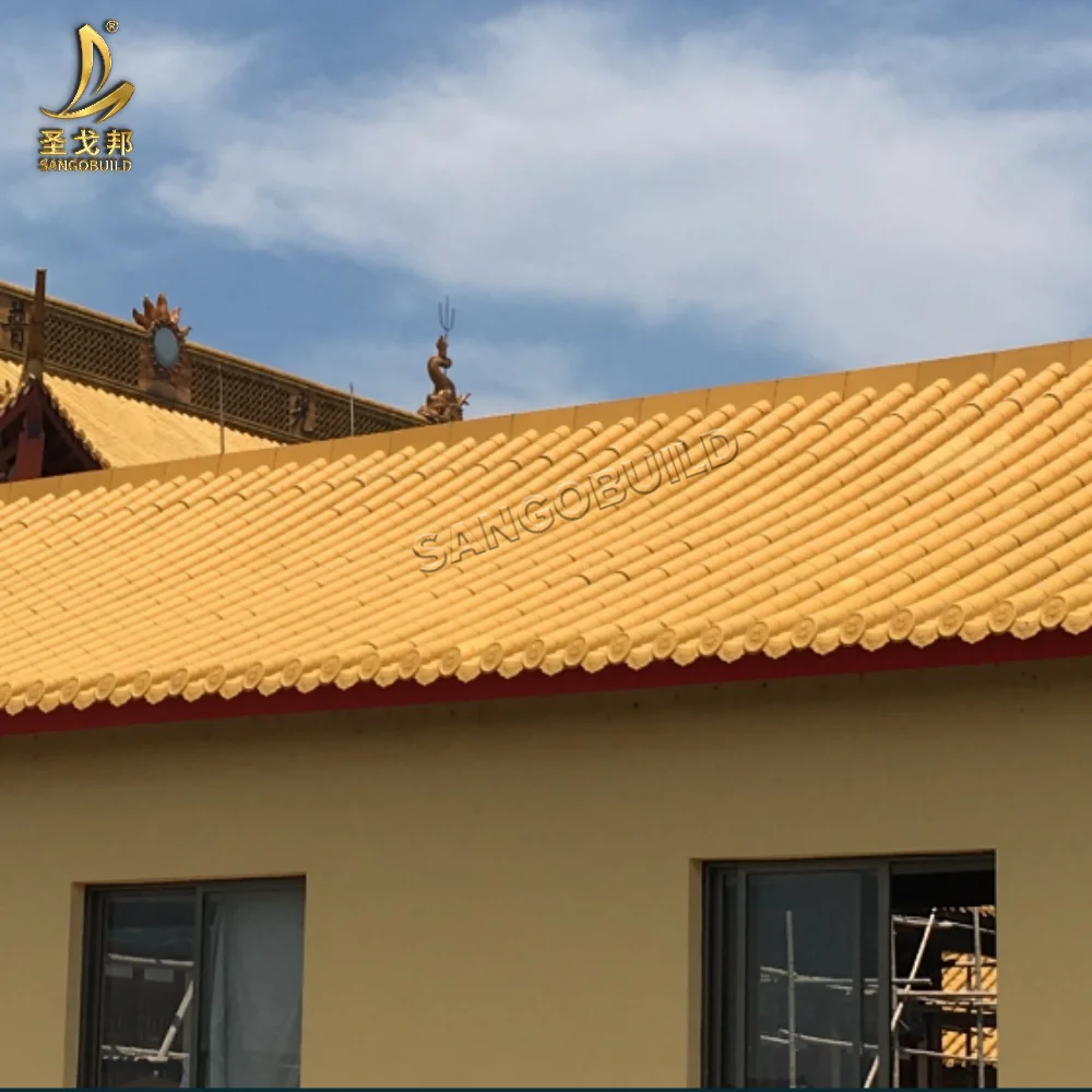 Chinese Style Tile Roofing Tiles Clay Style Building Material Polymer Composite Traditional Design Canopy Tile