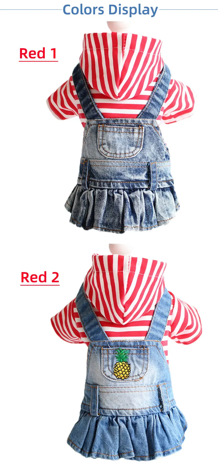Luxury Clothes Casual Cowboy Rompers Pants Jeans Pet Dog Vests Dress