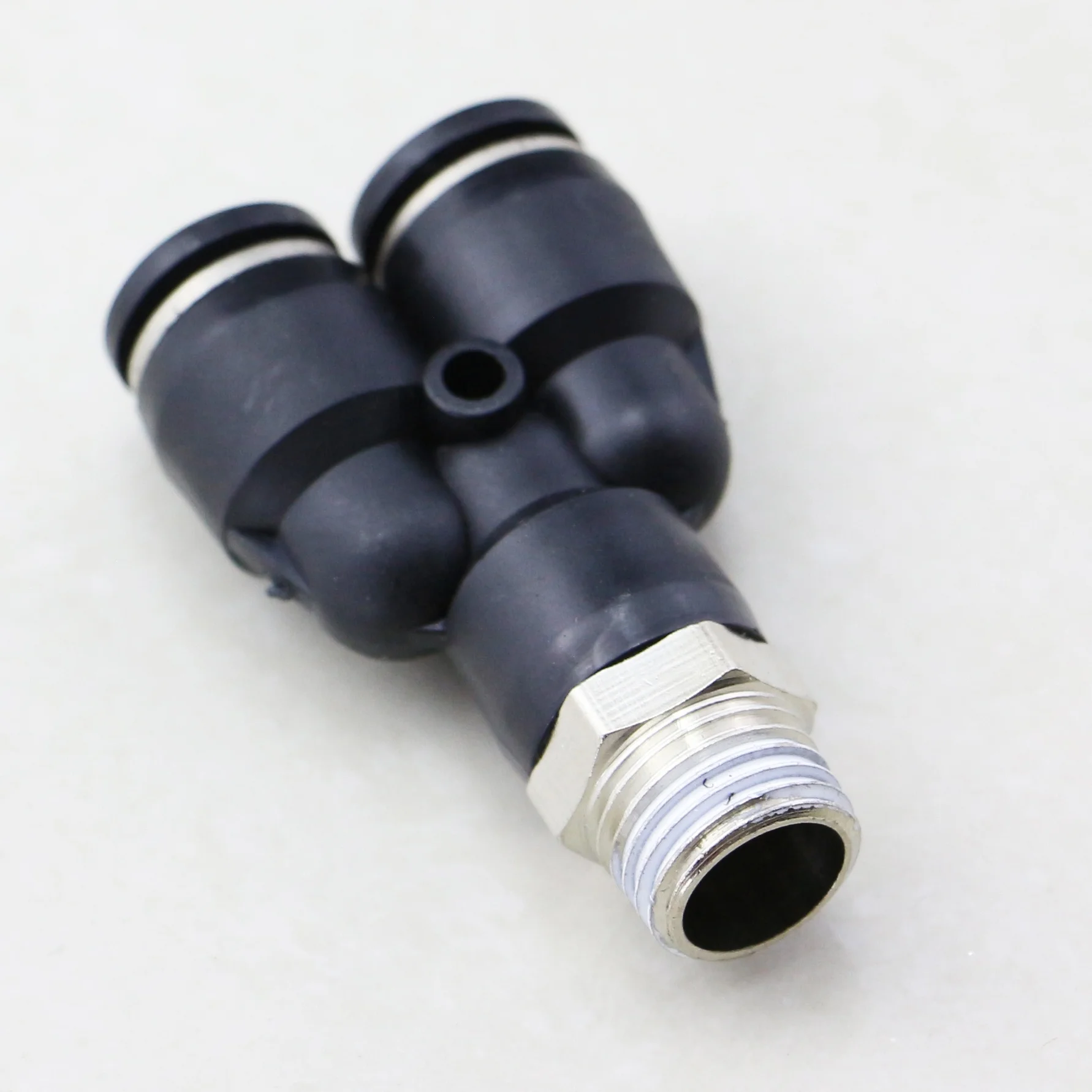 PX PYB Three Way Quick Connect One Touch Air fittings Pneumatic Male Thread Brass Nickel Plated Y Tee Pipe Fitting