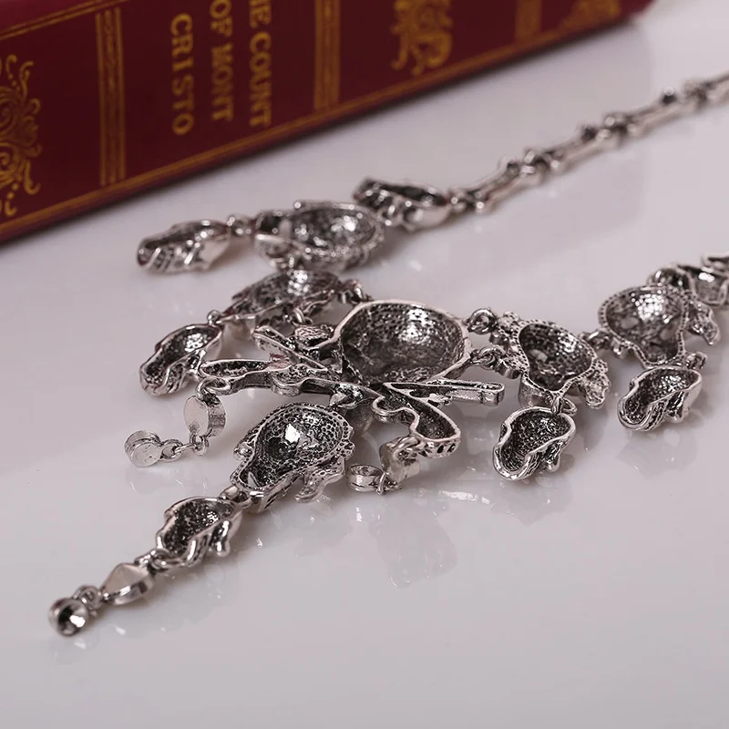 Halloween Ghost 2023  Printed  Necklace For Men Women National Flag Skull Jewelry