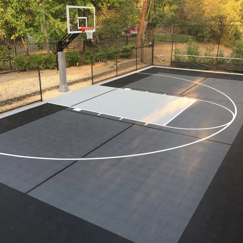 DIY outdoor backyard basketball court flooring for sport court tiles Free sample