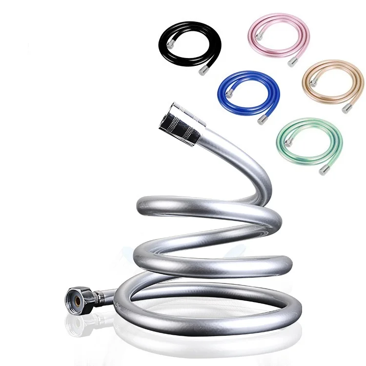 Bathroom Multicolor Double Lock High Pressure Shower Pipe Brass Connection PVC Shower Hose