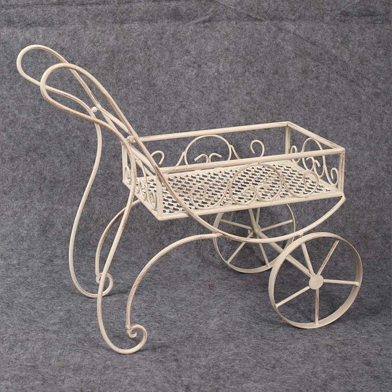 wholesale garden decor porte pot de fleur Outdoor Metal Decorative cart Planter flower stand